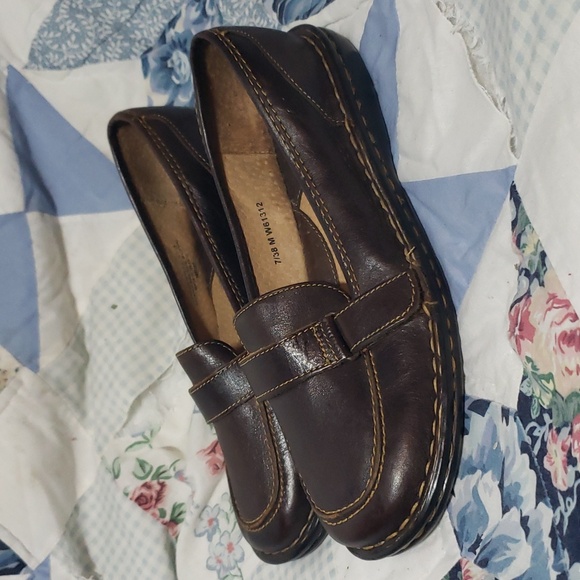 Born Shoes - Born Leather Loafers, Brown, Sz. 7, $36
